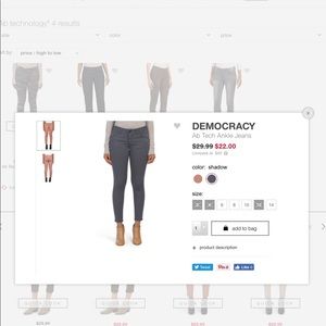 Democracy gray pants sz 10